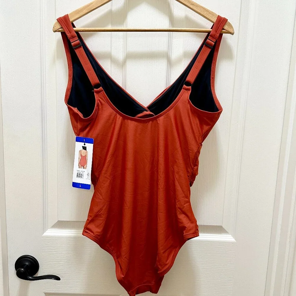DKNY Women's One Piece Swimsuit Size L Bathing Suit Travel Beach Vacation (NEW) - Picture 10 of 12